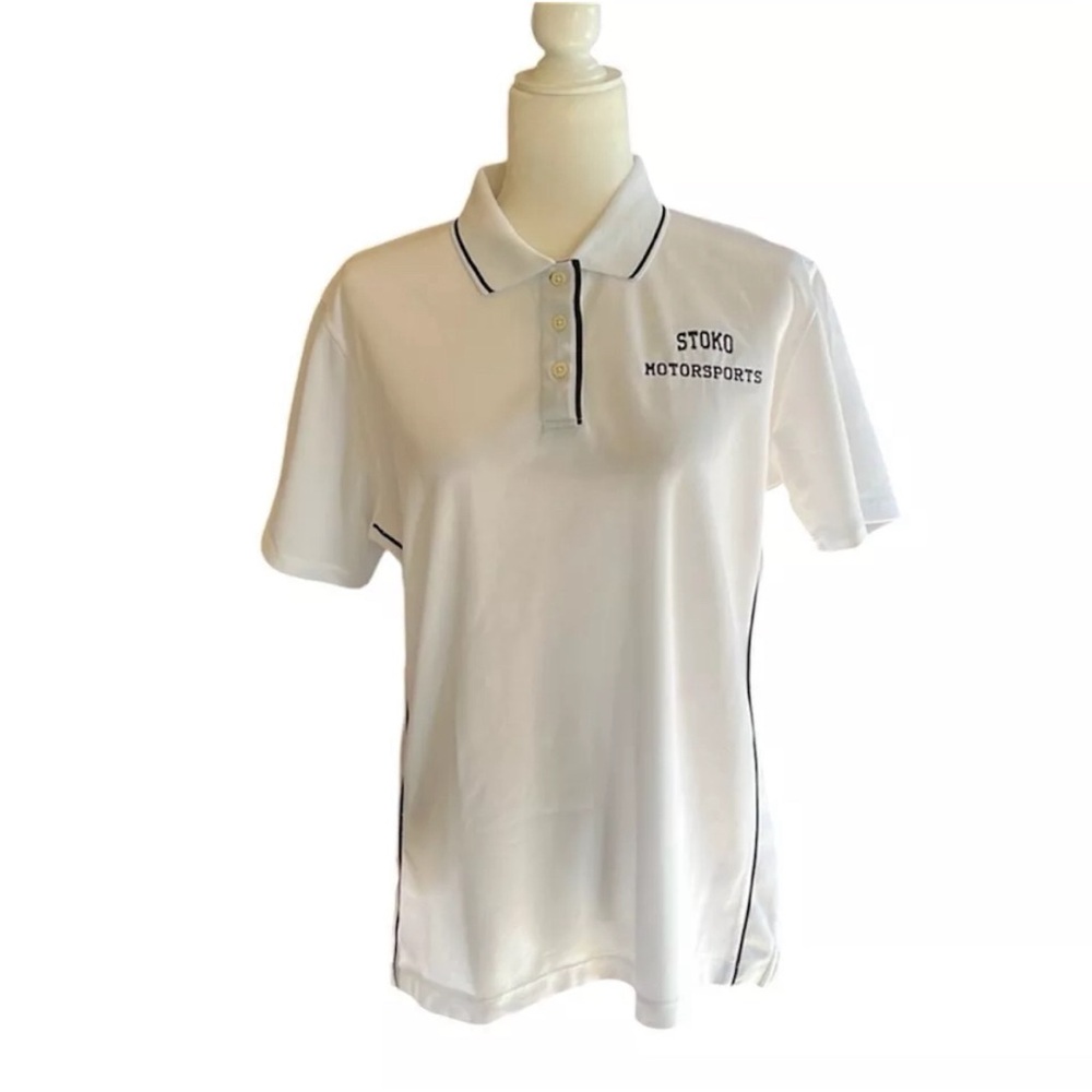 Sport Tek Ladies Motorsports White Polo Shirt Size XL